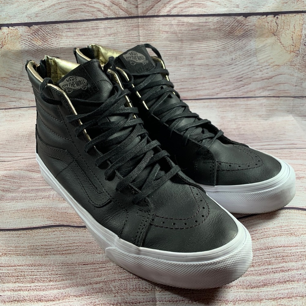 Vans Unisex Sk8-Hi Slim Zip Leather Skate Shoes